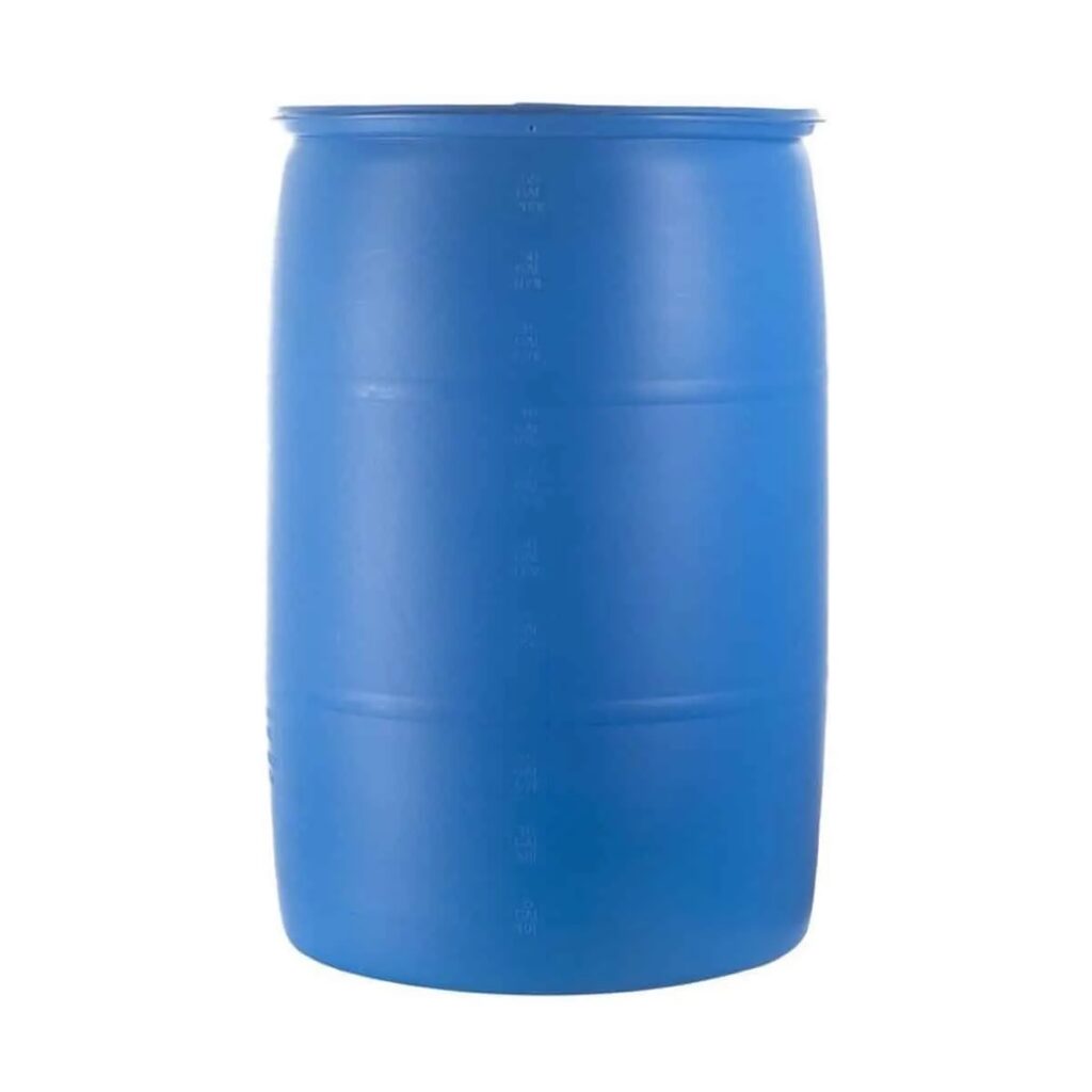 blue shipping barrel